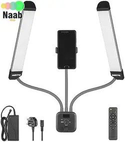 نور ال ای دی جدید  2 بازو برند هیرو (شاخ گوزنی) مدل(112-Double Arm Fill light Hero (HR+سه پایه