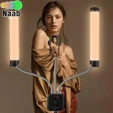 نور ال ای دی جدید  2 بازو برند هیرو (شاخ گوزنی) مدل(112-Double Arm Fill light Hero (HR+سه پایه