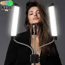 نور ال ای دی جدید  2 بازو برند هیرو (شاخ گوزنی) مدل(112-Double Arm Fill light Hero (HR+سه پایه