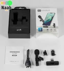 میکروفن یقه ای بی سیم موبایل K 8 PRO TYPE C @ IPHONE wireless microphone