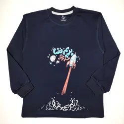 بلوز شلوار پسرانه طرح سفر موشکی | پوشاک کودکان هدهد