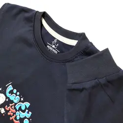 بلوز شلوار پسرانه طرح سفر موشکی | پوشاک کودکان هدهد