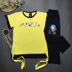 تیشرت شلوارک دخترانه طرح سه گربه | پوشاک کودکان هدهد