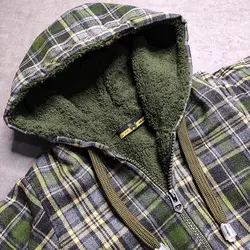 خرید عمده کاپشن چهارخونه طوسی سبز داخل خز | پوشاک کودکان هدهد