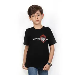 خرید عمده تیشرت مشکی پسرانه طرح علی اکبر (ع) دخیل کوچک | بچگانه (9 تایی) | پوشاک کودکان هدهد