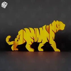 مدل سه بعدی Text Flip Tiger
