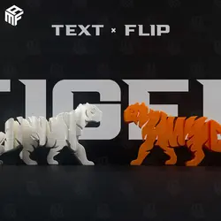 مدل سه بعدی Text Flip Tiger