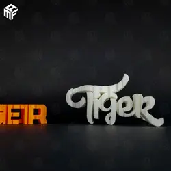 مدل سه بعدی Text Flip Tiger