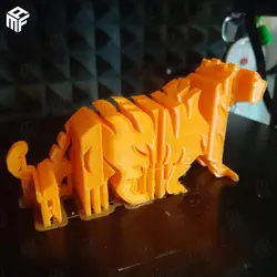 مدل سه بعدی Text Flip Tiger