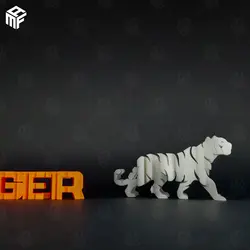 مدل سه بعدی Text Flip Tiger