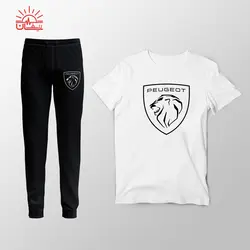 ست تیشرت اسپان سفید و اسلش پژو