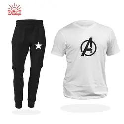 ست تیشرت اسپان سفید و اسلش AVENGERS