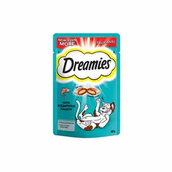 تشویقی گربه دریمیز Dreamies با طعم ماهی سالمون وزن 60گرم