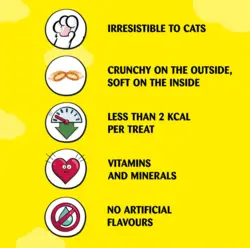 تشویقی گربه دریمیز Dreamies با طعم ماهی سالمون وزن 60گرم