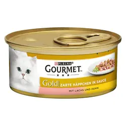 کنسرو گربه پورینا مدل Gourmet Gold با طعم سالمون و مرغ وزن 85 گرم