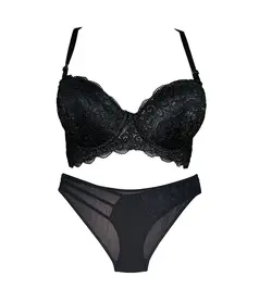 خرید ست شورت و سوتین گیپور بیوتی رنگ مشکی