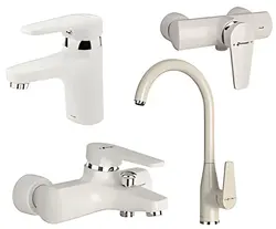 ست شیرالات شودر مدل لیون شیری کروم