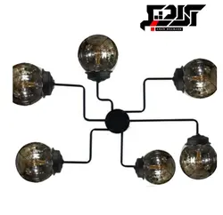 لوستر مدرن حبابی 6 شاخه دودی