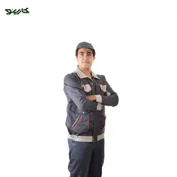 لباس صنعتی مردانه طرح بوفالو رنگ طوسی