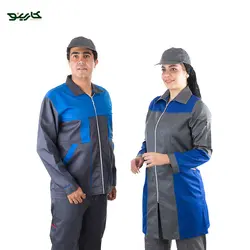 لباس صنعتی مردانه طرح سیلور رنگ طوسی آبی