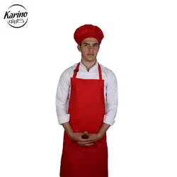 لباس سرآشپز مردانه سفید قرمز + پیشوند