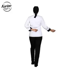 لباس سرآشپز زنانه کارینو رنگ سفید و مشکی