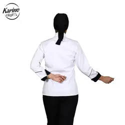 لباس سرآشپز زنانه کارینو رنگ سفید و مشکی