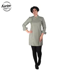 لباس سرآشپز زنانه کارینو رنگ سبز مشکی