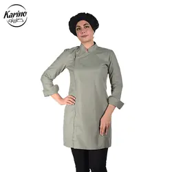 لباس سرآشپز زنانه کارینو رنگ سبز مشکی