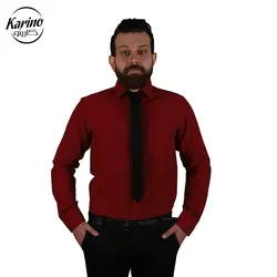 لباس سالن کار رنگ قرمز مشکی + کراوات