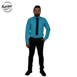لباس سالن کار رنگ آبی مشکی + کراوات