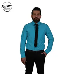لباس سالن کار رنگ آبی مشکی + کراوات