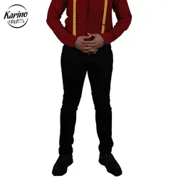 لباس سالن کار ست مشکی زرشکی + پاپیون و ساس بند زرد