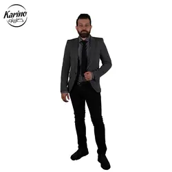 کت و شلوار مردانه رنگ مشکی طوسی + کراوات