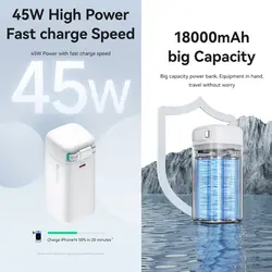 پاوربانک یوسمز مدل USAMS-CD216 ظرفیت18000 میلی آمپر-45وات - دیجیتال اسمارت