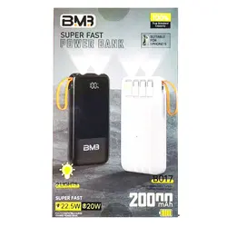 پاوربانک بی ام 3 مدل 22/5 وات -BM3 B017 ظرفیت 20000 میلی آمپر - دیجیتال اسمارت