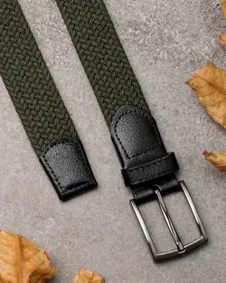 کمربند کشی کنفی ساده سبز فرمی COLT BELT کد1255308