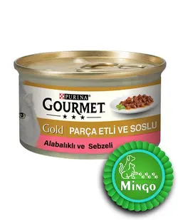 گورمت ماهی قزل آلا و سبزی در سس 85 گرم|PURINA GOURMET GOLD In Sause - Troat & Veg