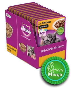 پوچ ویسکاس مرغ مخصوص بچه گربه 2 تا 12 ماه (بسته 24 عددی)