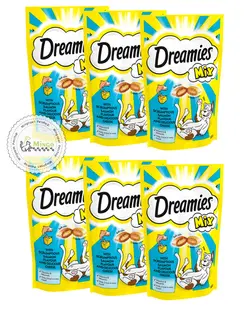 غذای تشویقی گربه Dreamies Mix با طعم سالمون و پنیر(60گرم) (بسته 6 عددی)