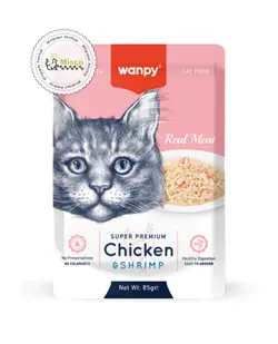 پوچ گربه ونپی با طعم مرغ و میگو (wanpy Chicken & Shrimp)