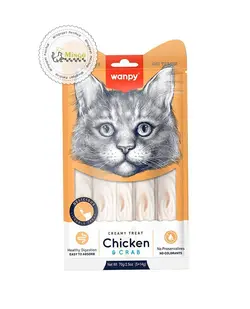 بستنی گربه ونپی با طعم مرغ و خرچنگ (بسته 5 عددی) (انگلیسی نویس)