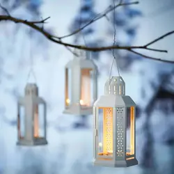 شمع وارمر سفید تکی ایکیا GLIMMA - گالری خانه رویایی