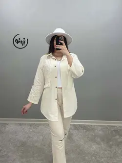 مانتو لنین جیب مکرومه کد 1100