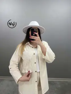 مانتو لنین جیب مکرومه کد 1100