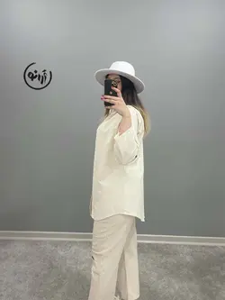 مانتو لنین جیب مکرومه کد 1100