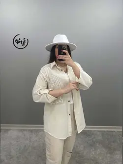 مانتو لنین جیب مکرومه کد 1100