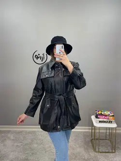 پالتو چرم آستر دار کد 1033