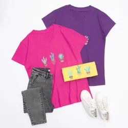 تیشرت یقه هفت کاکتوس