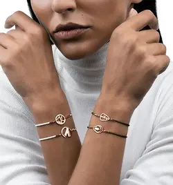 دستبند طلا دایره برگ - گالری دفینه